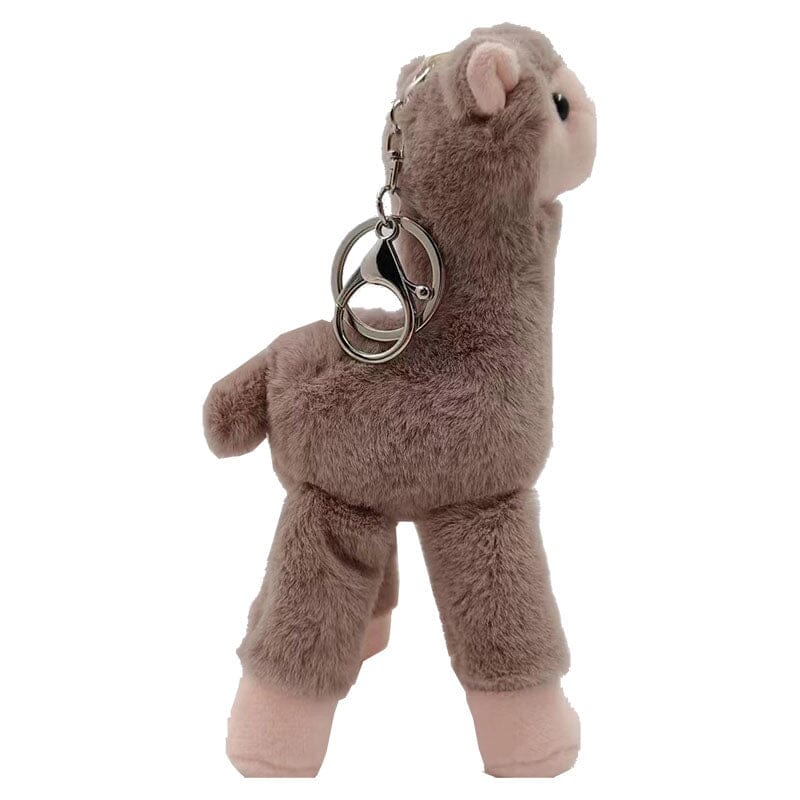 Brown Super Soft Toy Alpaca Key Chain - Image 2