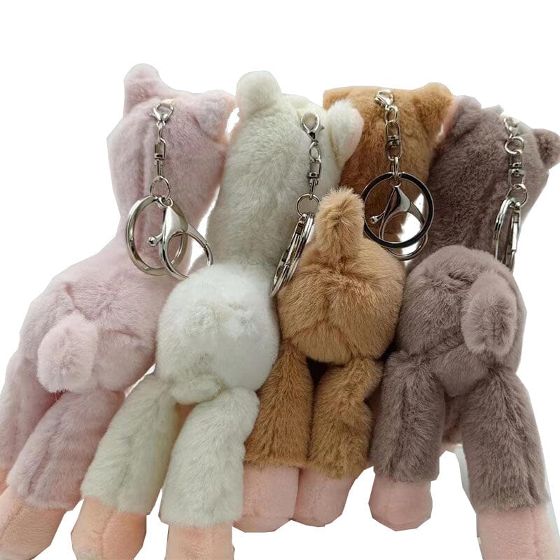 Brown Super Soft Toy Alpaca Key Chain - Image 5