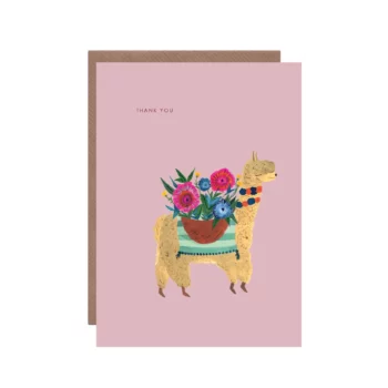 alpaca' Thank You Greetings Card